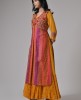 Georgette embroidered Yellow Jacket Style Anarkali Gown
